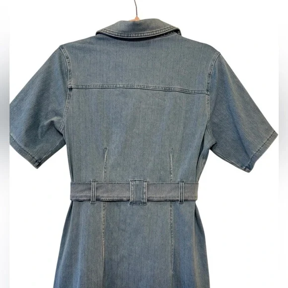 DG2 Stretch Knit Denim Shirtdress - Picture 7 of 11